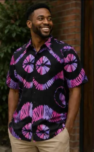 Tie-Dye Men's Short Sleeve Shirt
