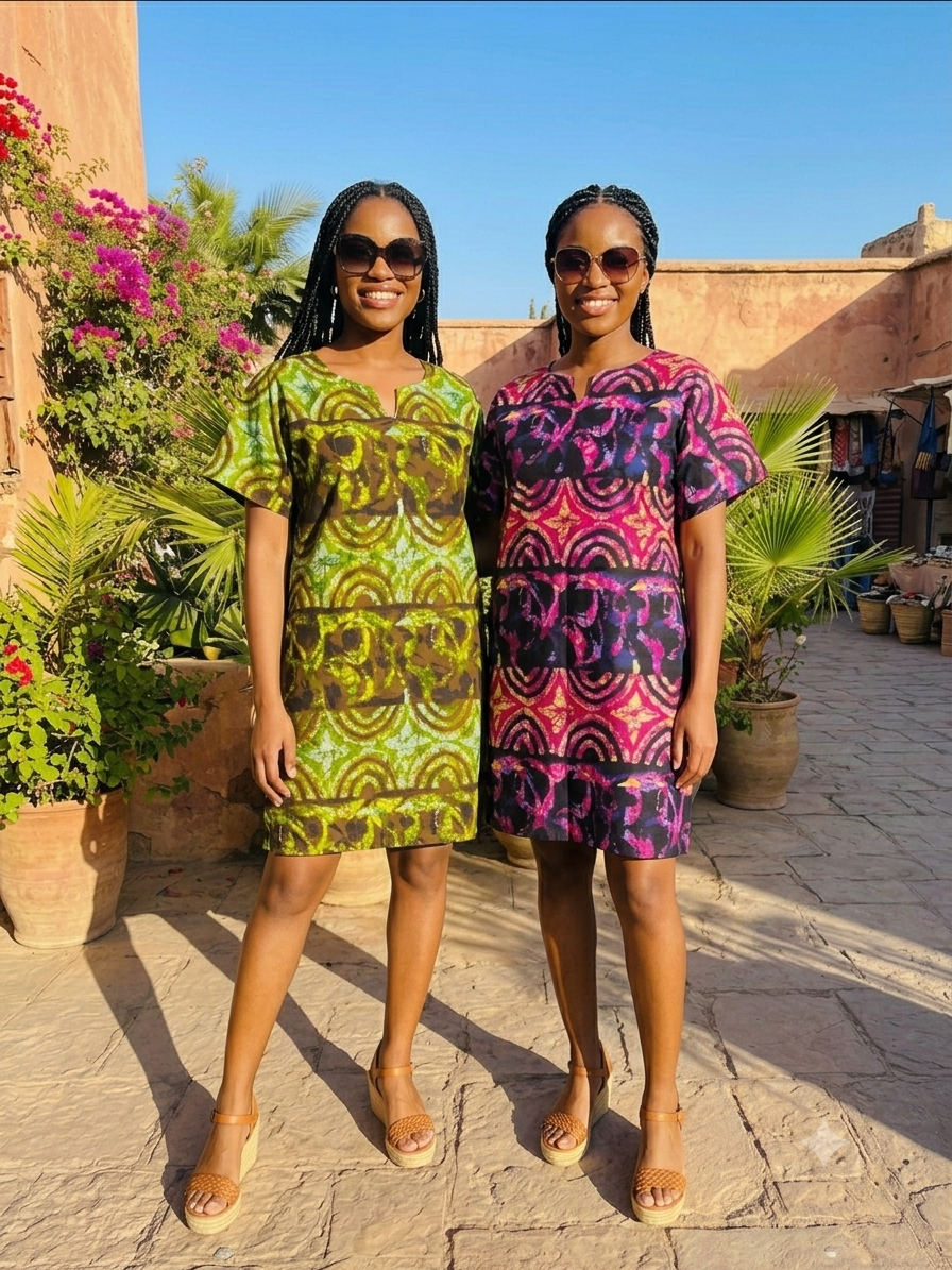 African Print Shift Dress