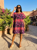African Print Shift Dress