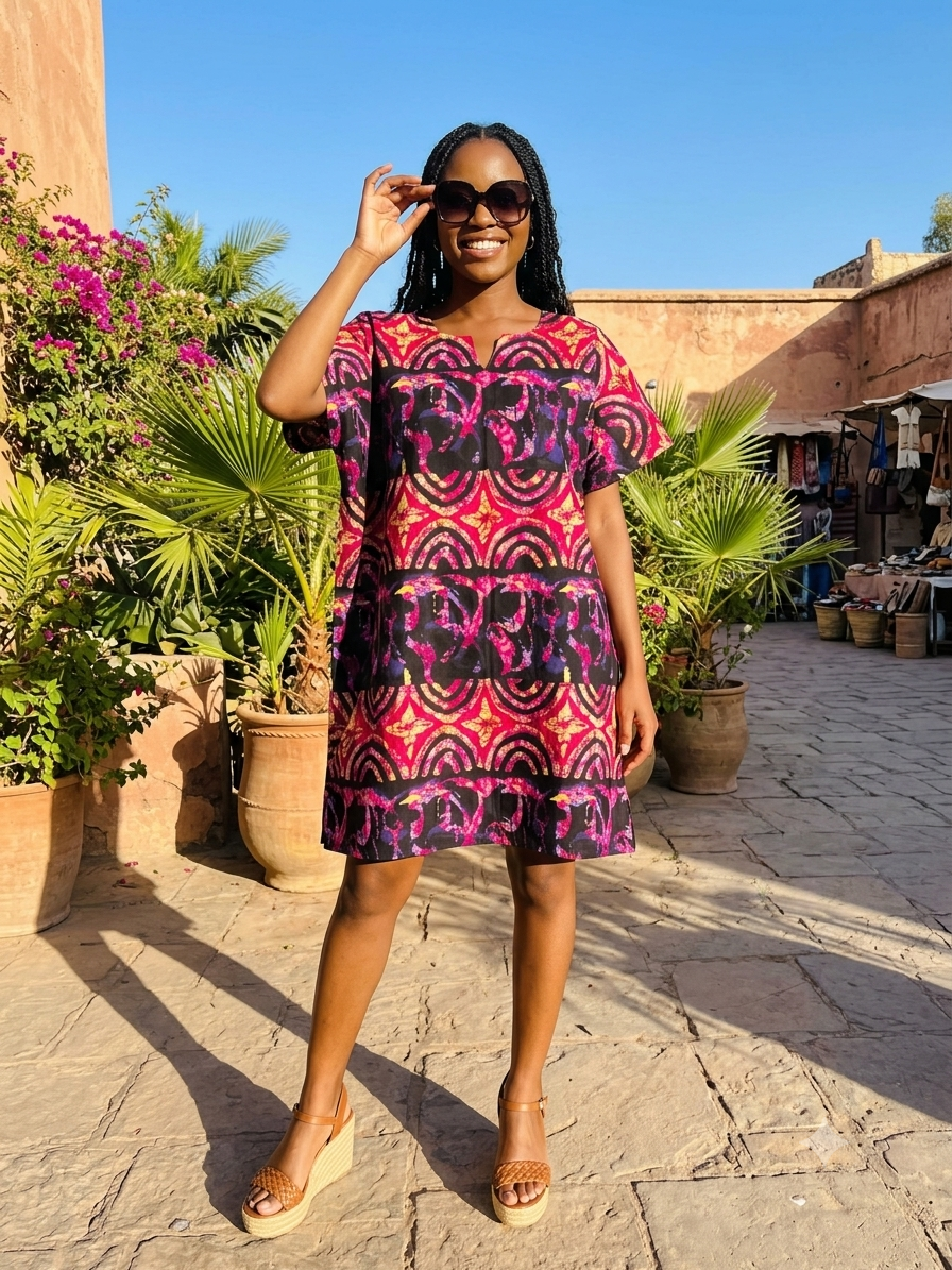 African Print Shift Dress