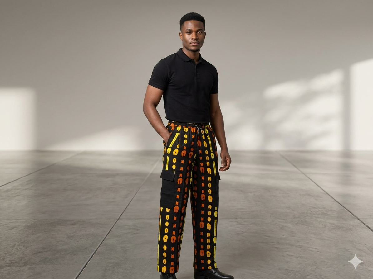 Ankara Adinkra Symbol Men's Cargo Pants