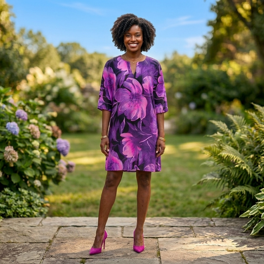 Tropical Blossom Ankara Kaftan Dress
