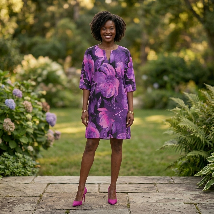 Tropical Blossom Ankara Kaftan Dress