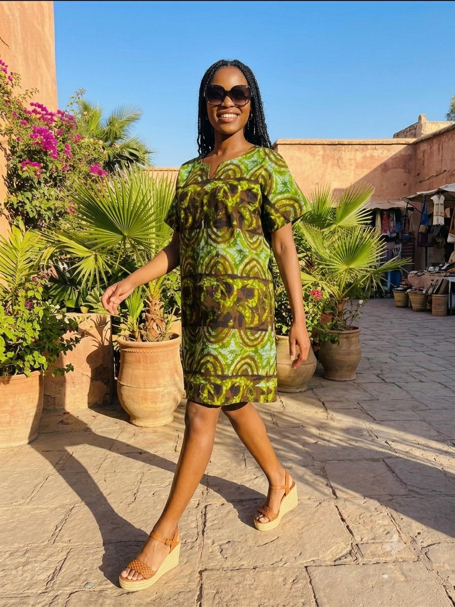 African Print Shift Dress