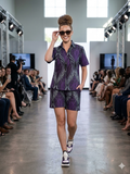Ankara Wave Print Women's Shorts and Top Set