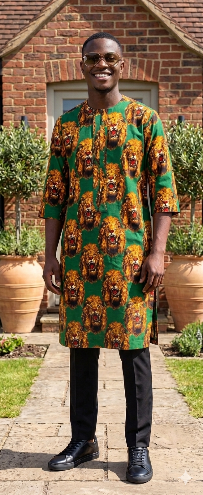 Green Lion Head Isiagu Top – Long Length