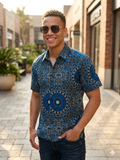 Ankara Mandala Print Short-Sleeve Shirt