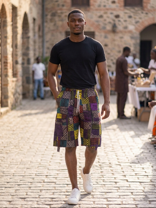 African Print Men's Ankara Shorts