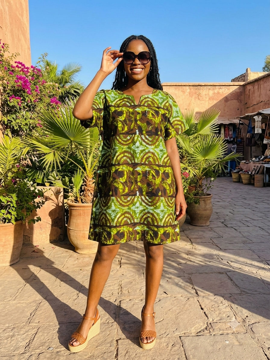 African Print Shift Dress