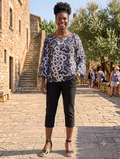 Ankara Floral Print Bell-Sleeve Top