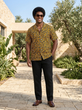 Ankara Leopard Print Camp Collar Shirt
